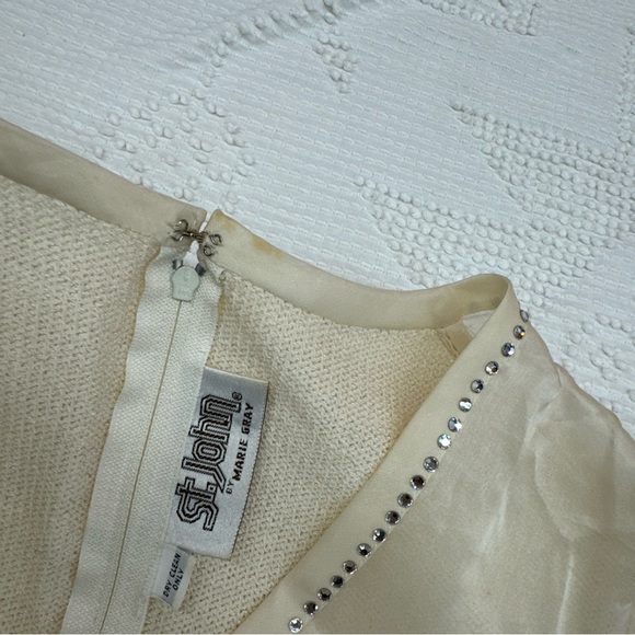 St. John By Marie Gray Knit Cream Cardigan Women’s Size 6 - Picture 10 of 10